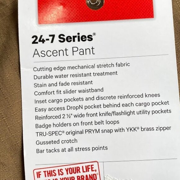 Tru-Spec 24-7 Ascent Pants for Men, 38W 32L - Picture 8 of 9